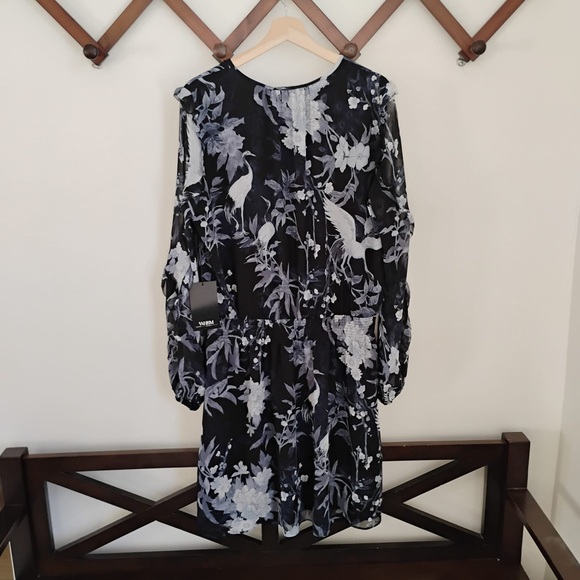 White House Black Market Monochrome Floral Dress - Picture 9 of 10